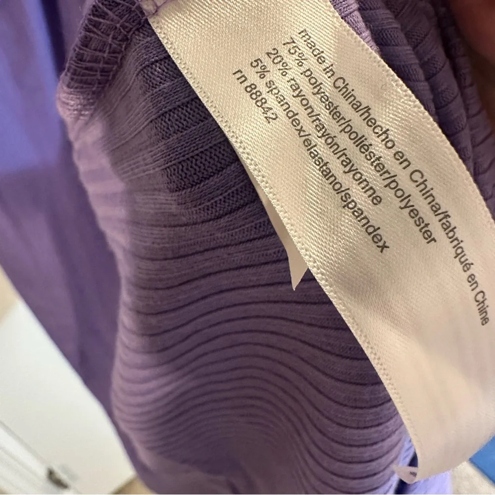 Eloquii Twist Detail Ribbed Mockneck Midi Dress in Purple Size 18/20 - Picture 9 of 12